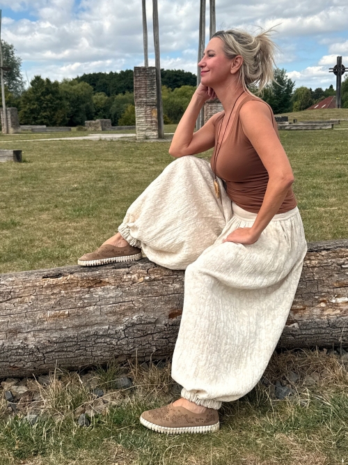 Kalhotová sukně/harémky béžové