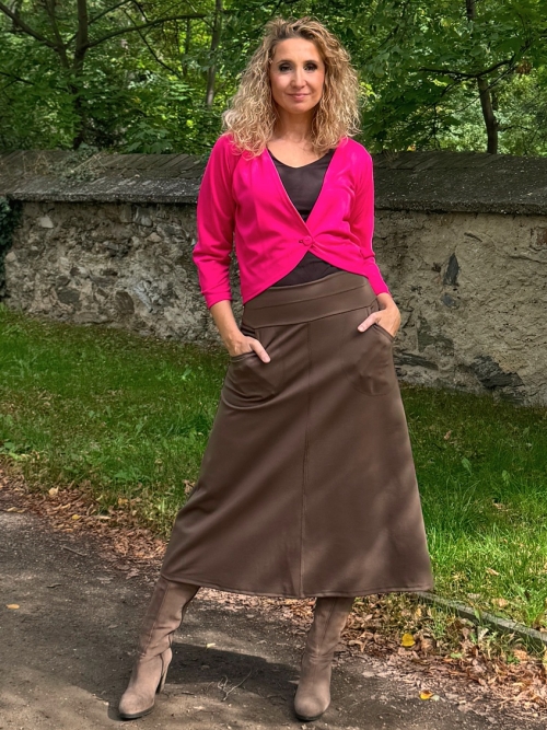 Zvonová sukně hnědá
