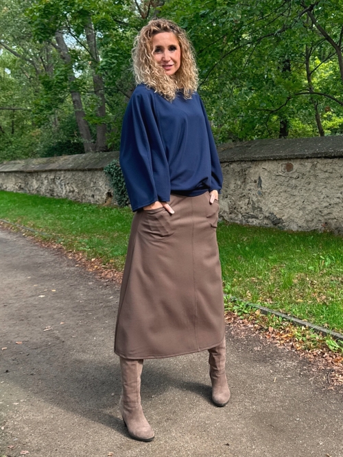Zvonová sukně hnědá