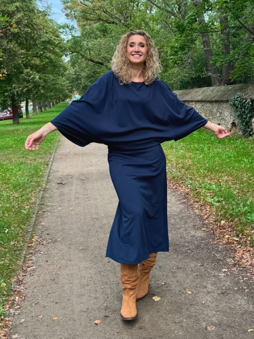 Zvonová sukně modrá