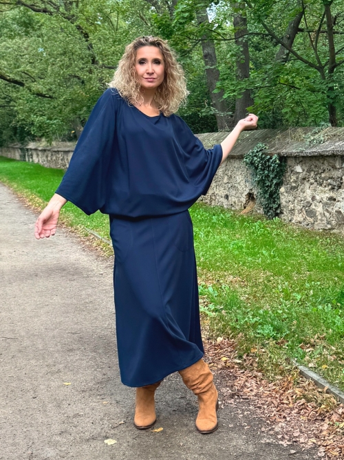 Zvonová sukně modrá