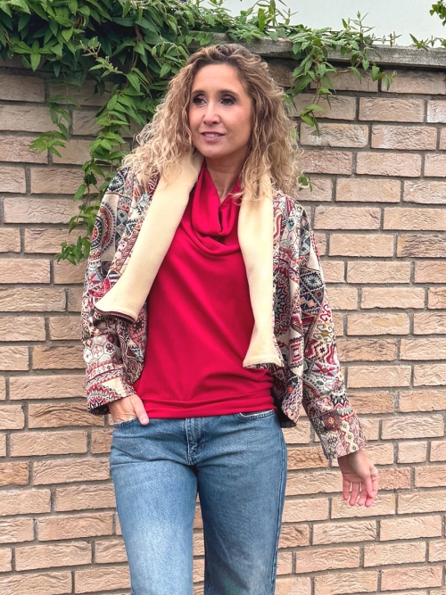 Kabátek netopýr indianský vzor