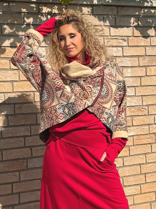 Kabátek netopýr indianský vzor