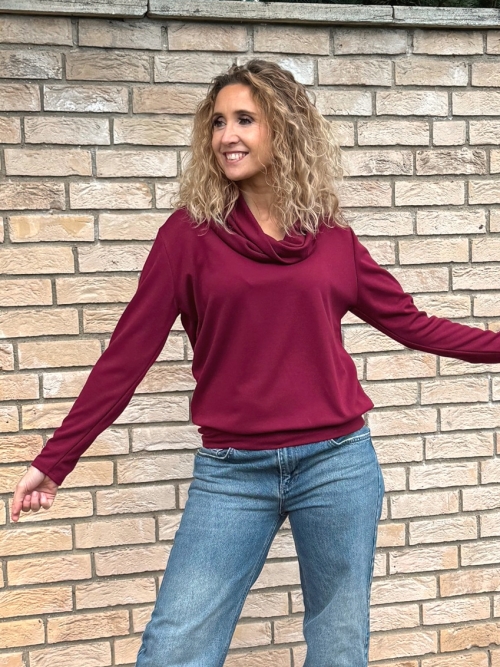 Rolák s pružným pasem burgundy