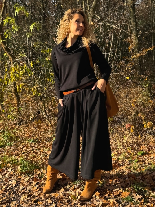 Kalhotová sukně maxi černá