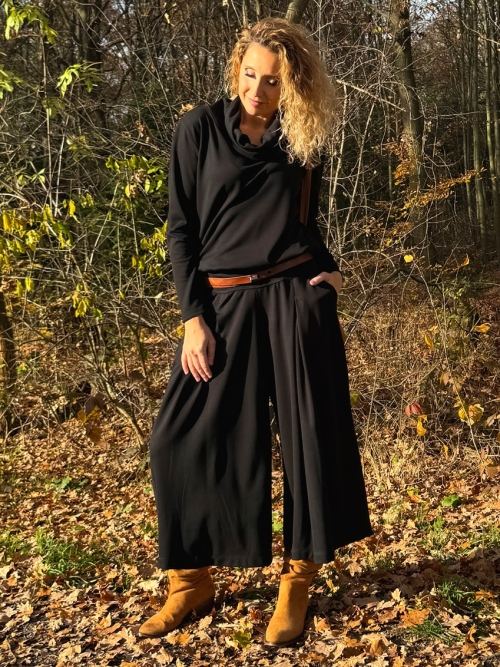 Kalhotová sukně maxi černá