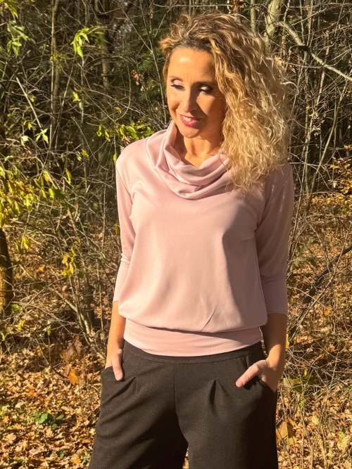 Rolák s pružným pasem pudrově růžový