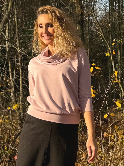 Rolák s pružným pasem pudrově růžový