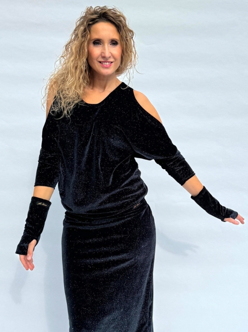 Sametové nátepníky s lesklou nitkou