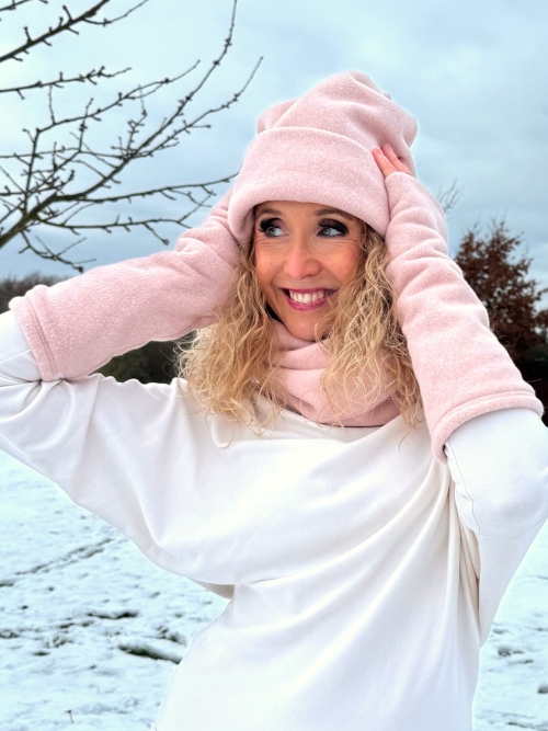 Čepice fleesová růžová