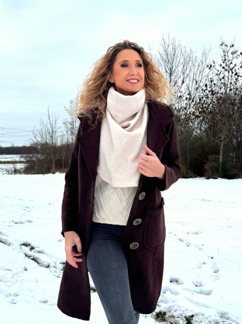 Fleesový rolákový nákrčník světlý