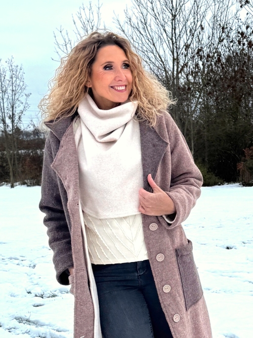 Fleesový rolákový nákrčník světlý