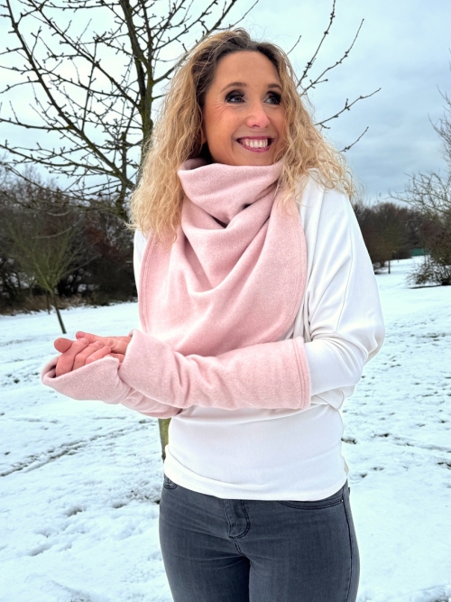 Fleesové nátepníky růžové