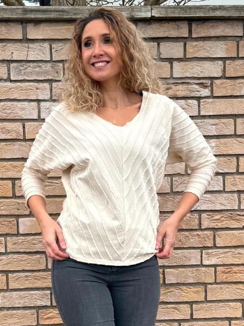 Volný top V výstřih vlnka