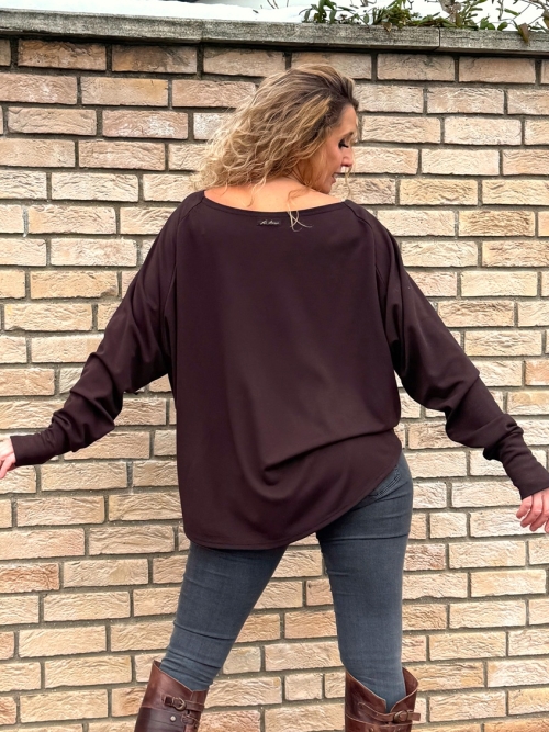 Volná tunika s gumou hnědá