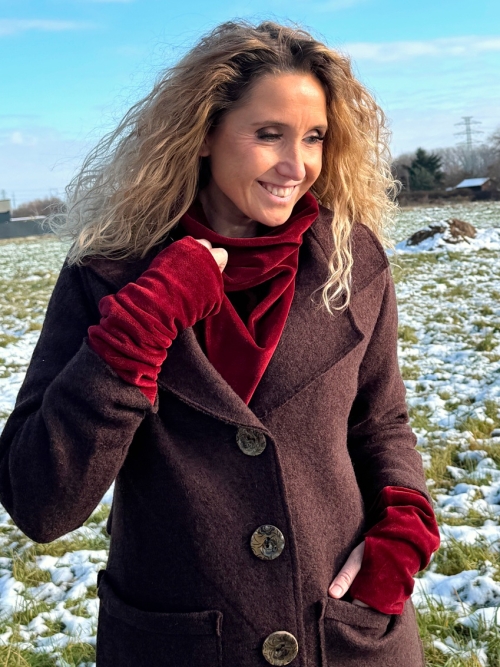 Nátepníky vínový samet