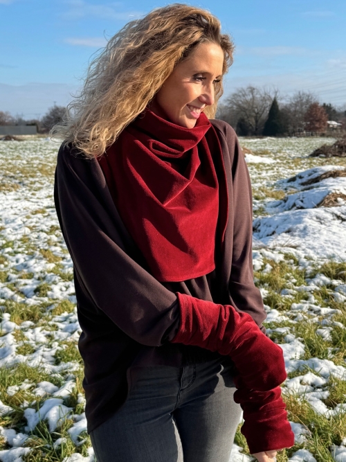 Nátepníky vínový samet