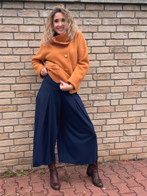 Kalhotová sukně maxi tmavě modrá