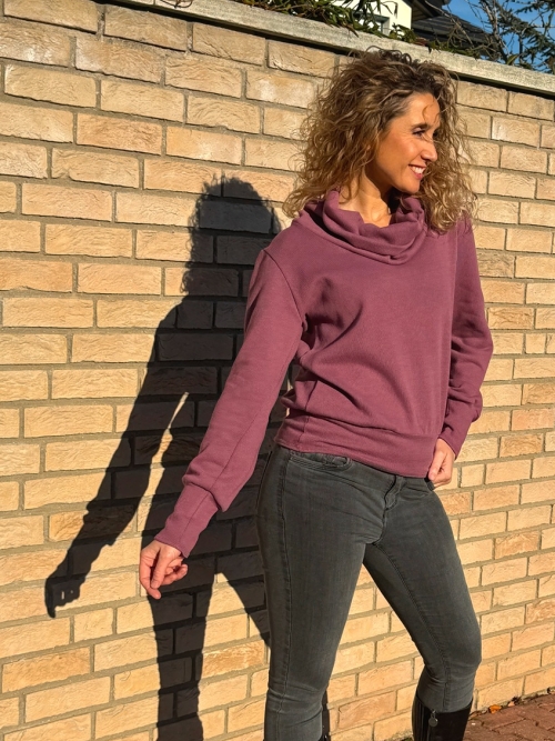 Rolák s pružným pasem mauve bavlna