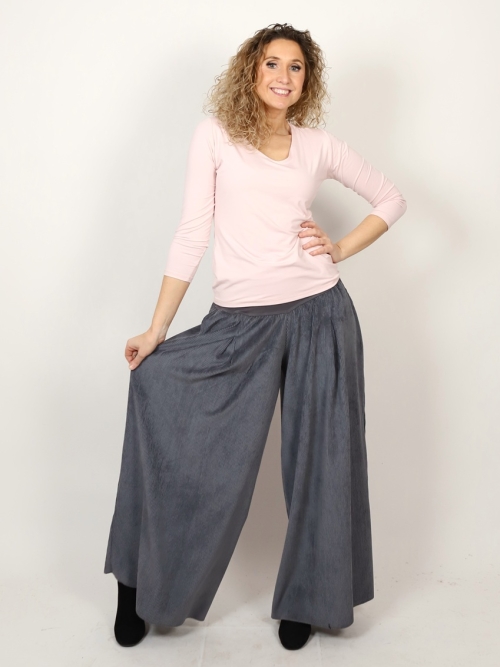 Kalhotová sukně šedý manžestr