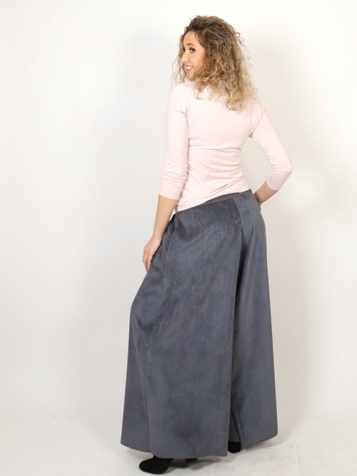 Kalhotová sukně šedý manžestr