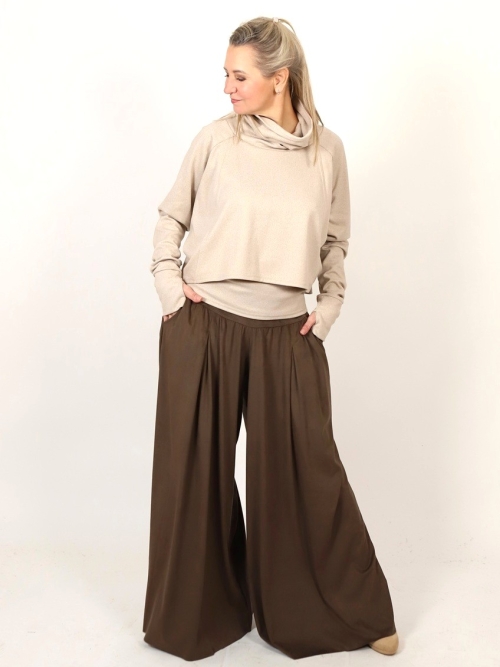 Kalhotová sukně semišová hnědá