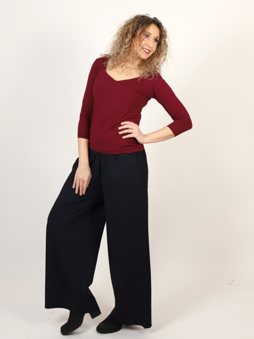 Kalhoty modročerné