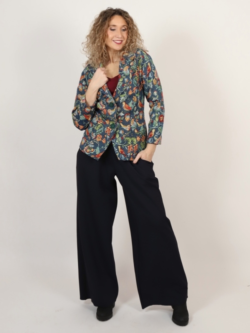 Kalhoty modročerné