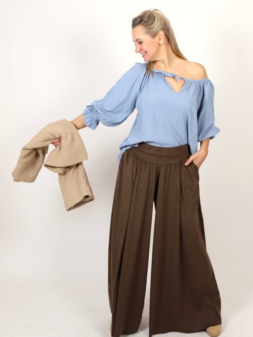 Tunika se lnem světle modrá