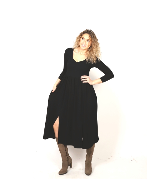 Šaty s rozparky černé