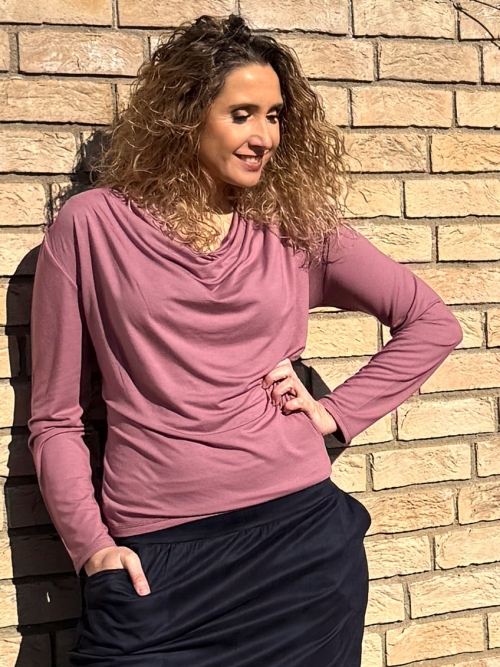 Tričko s vodou starorůžové