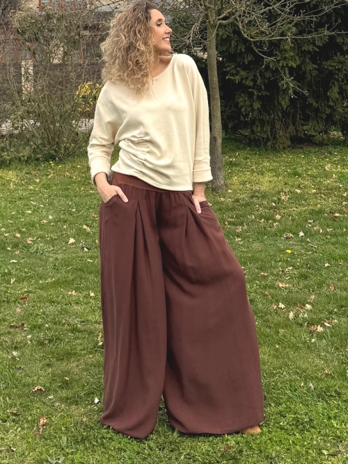 Kalhotová sukně palisandr