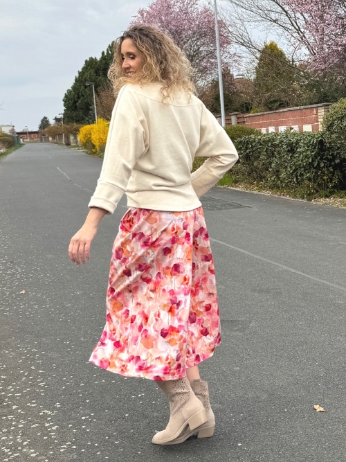 Kalhotová sukně maxi růžové barvy