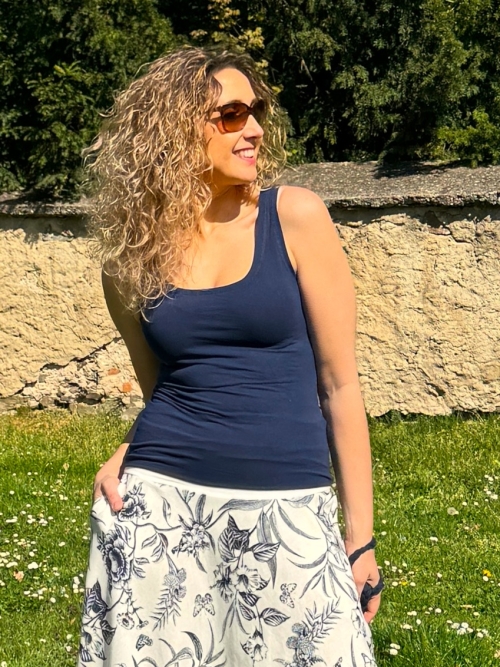 Tričko bez rukávů tmavě modré