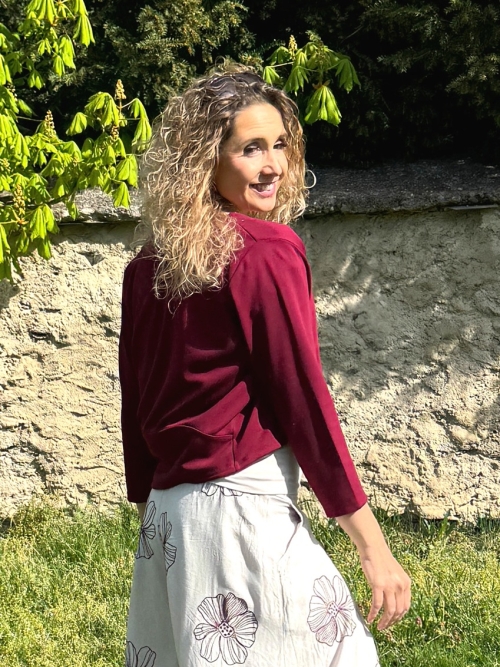 Kardigan krátký vínový