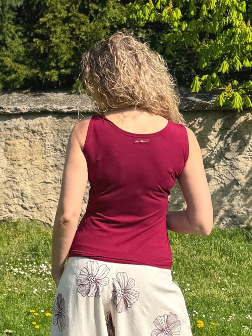 Tričko bez rukávů vínové