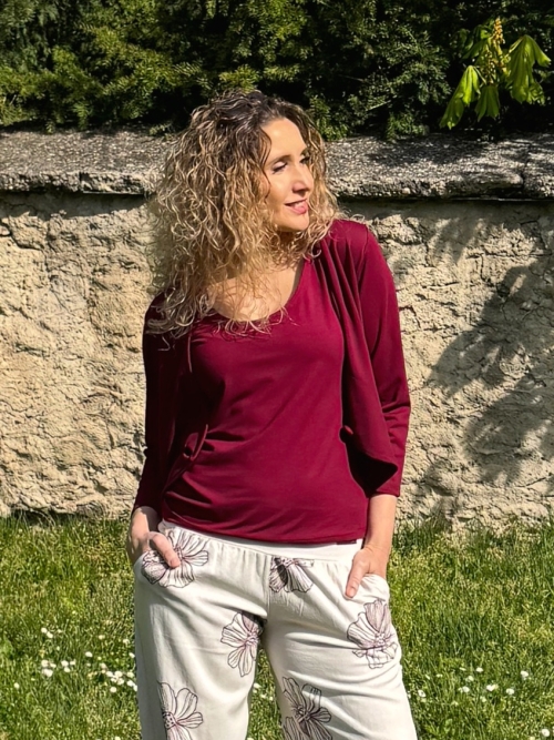 Tričko bez rukávů vínové