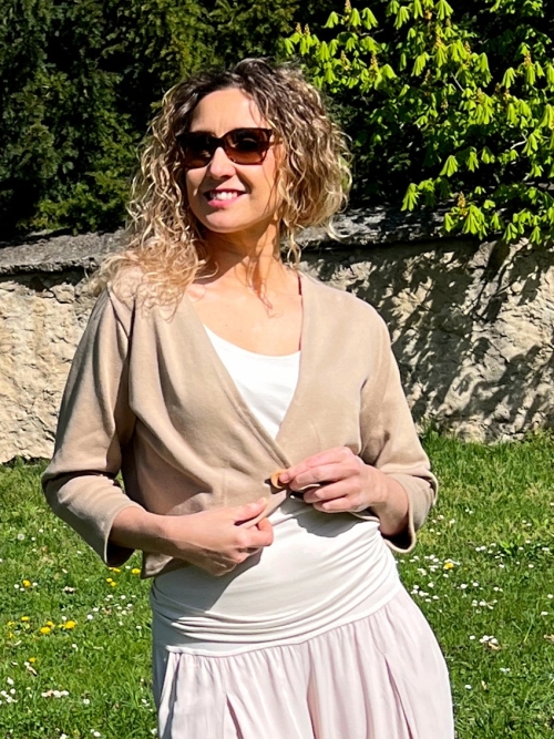 Kardigan krátký béžový