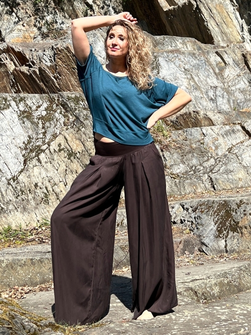 Kalhotová sukně hnědý tencel