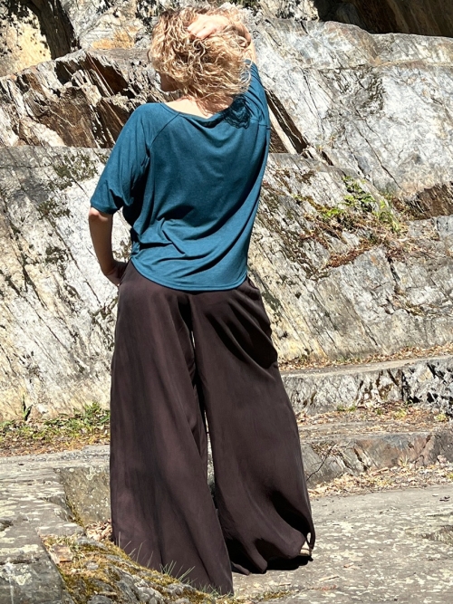 Kalhotová sukně hnědý tencel