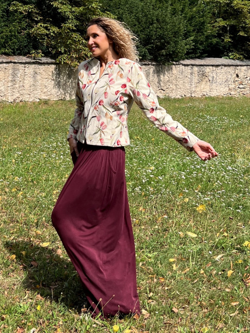 Kalhotová sukně mahagonové cupro