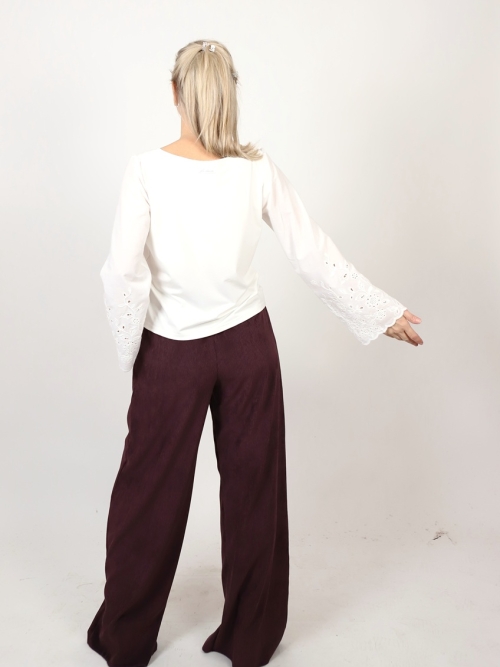 Manžestrové kalhoty tmavě fialové