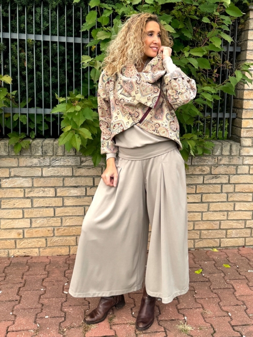 Kalhotová sukně maxi béžová