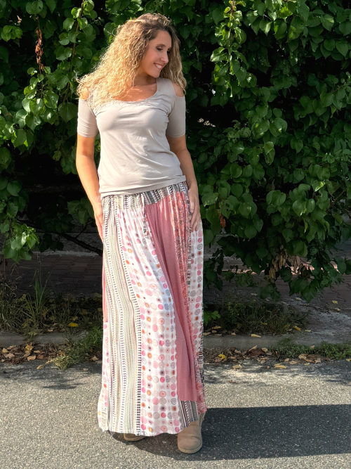 Sukně patchwork dlouhá