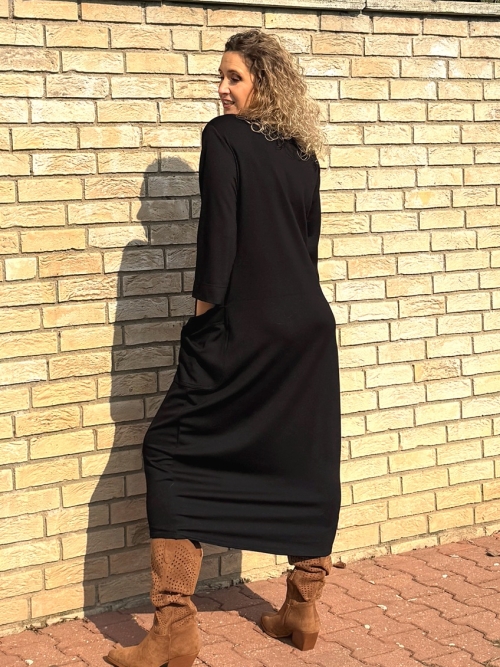 Balonové šaty s kapsami - dlouhé