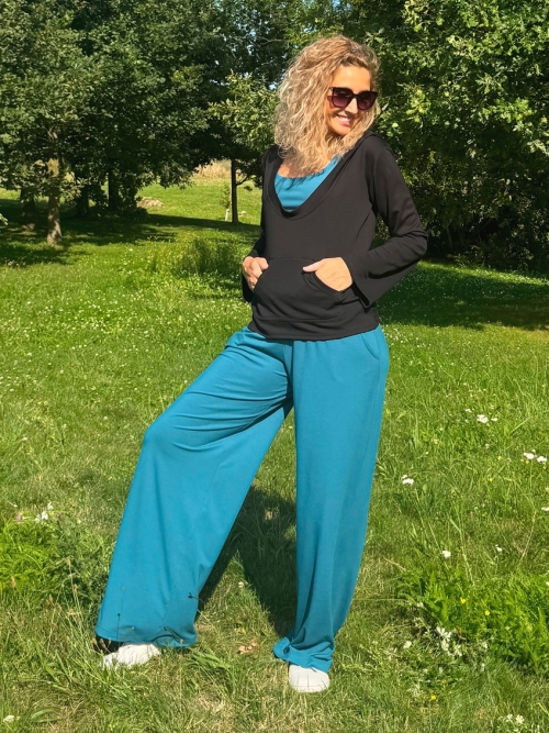 Volné kalhoty petrolejové