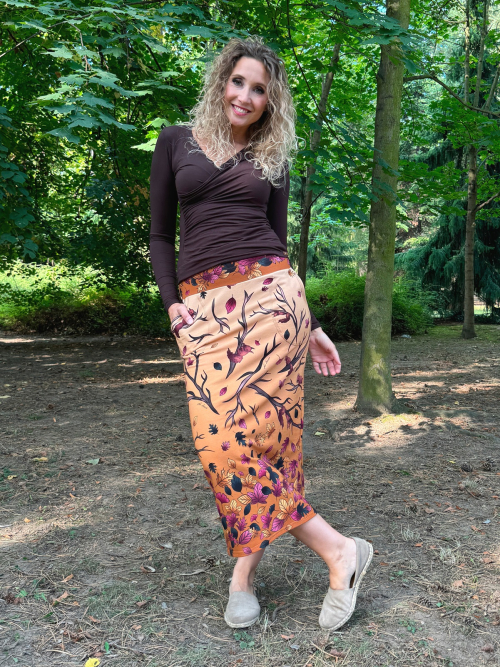 Sukně s originálním potiskem La déesse listy