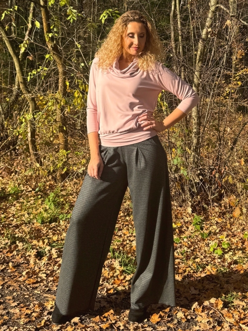 Kalhoty tmavé černošedé