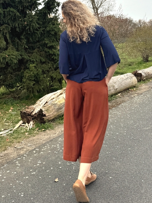 Kalhotová sukně maxi sienna