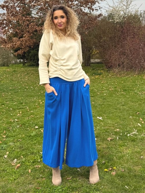 Kalhotová sukně maxi královská modrá